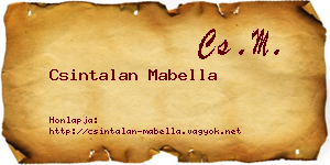 Csintalan Mabella névjegykártya